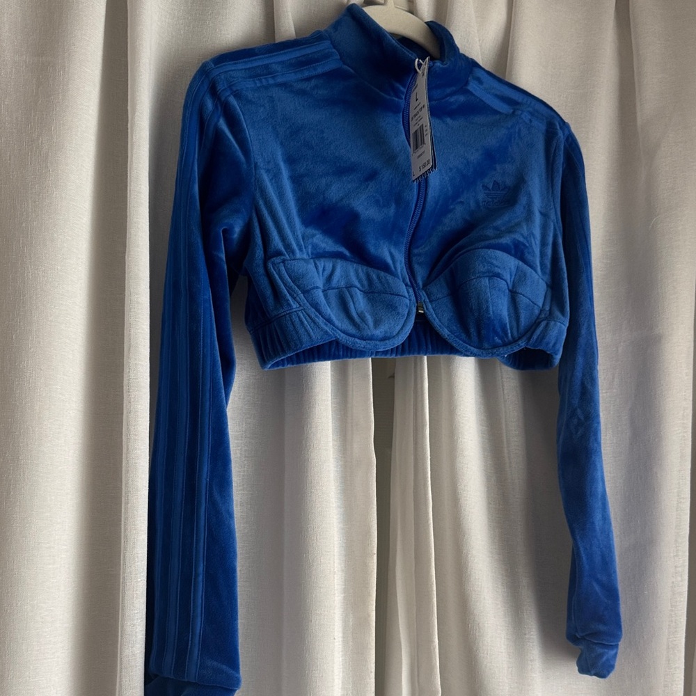 Adidas Blue Velvet Crop Top - Picture 2 of 8
